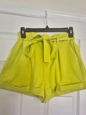 Forever 21 Neon Yellow Shorts with Belt, Size S